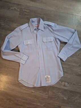 Propper Light Blue Long-Sleeve Button Shirt with Epaulets